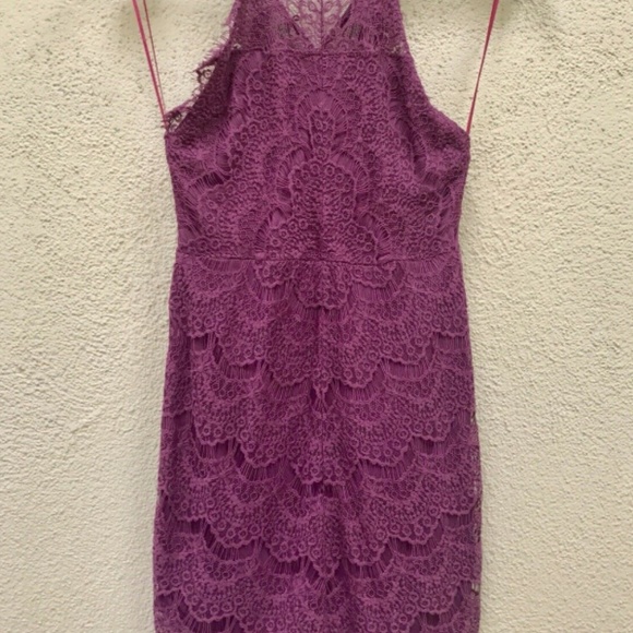 Free People slip dress bodycon Plum Lace dress M - Picture 5 of 8
